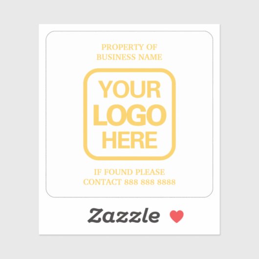 Eigentum von White | Gold-Logo Aufkleber (Blatt)