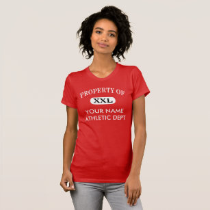 Eigentum von XXL Ihr Name Frauen roter Dunkel T-Shirt