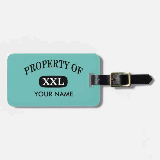 Eigentum von XXL Ihr Name Gepäckanhänger (Vorderseite horizontal)