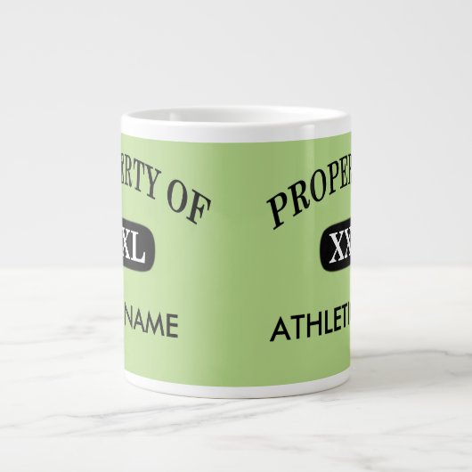 Eigentum von XXL Ihr Name Jumbo-Tasse (Vorderseite)