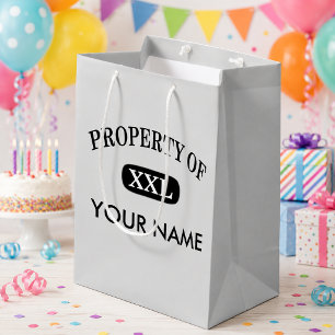 Eigentum von XXL Ihr Name Mittlere Geschenktüte
