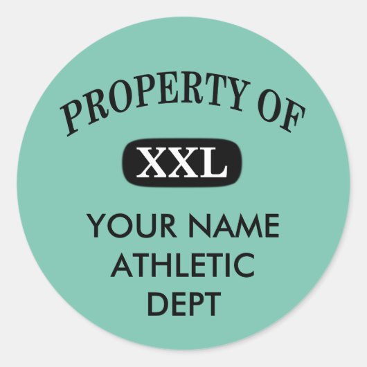 Eigentum von XXL Ihr Name Runder Aufkleber (Vorderseite)