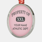 Eigentum von XXL Ihr Name Silbernes Ornament (Links)