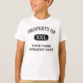 Eigentum von XXL Ihr Name Unisex Kinder weiß T-Shirt (Vorderseite)