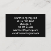 Eigentümer der Versicherungsagentur oder Agent der Visitenkarte (Rückseite)