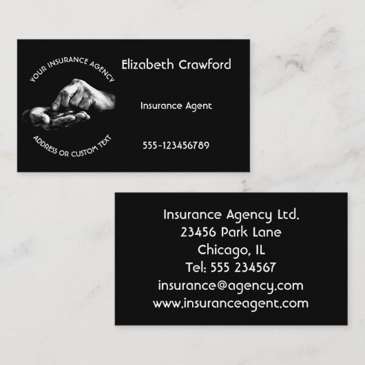 Eigentümer der Versicherungsagentur oder Agent der Visitenkarte (Vorne/Hinten)