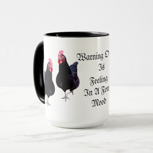 Eigentümer der Warnung ist heute Gefühl Fowl, Tasse (Vorderseite Links)
