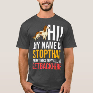 Eigentümer der Welpen der irischen Rotkehlchen und T-Shirt