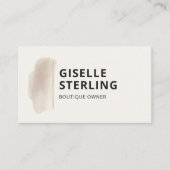 Eigentümer einer Boutique Neutrales Beige Wasserfa Visitenkarte (Vorderseite)