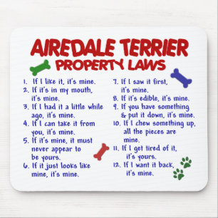 Eigentums-Gesetze 2 AIREDALES TERRIER Mousepad