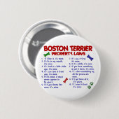 Eigentums-Gesetze 2 Bostons Terrier Button (Vorne & Hinten)