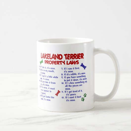 Eigentums-Gesetze 2 LAKELANDS TERRIER Kaffeetasse (Rechts)