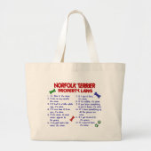 Eigentums-Gesetze 2 NORFOLKS TERRIER Jumbo Stoffbeutel (Vorne)