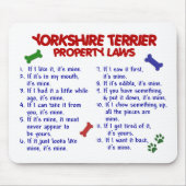 Eigentums-Gesetze 2 Yorkie YORKSHIRES TERRIER Mousepad (Vorne)