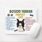Eigentums-Gesetze 4 Bostons Terrier Mousepad (Mit Mouse)