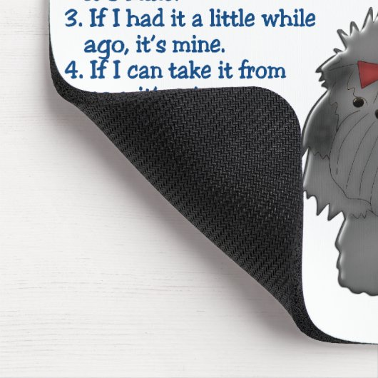 Eigentums-Gesetze 4 Shih Tzu Mousepad (Ecke)