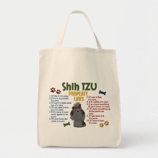 Eigentums-Gesetze 4 Shih Tzu Tragetasche (Vorne)