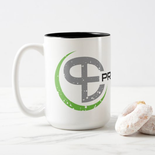 Eigentums-Ingenieure Zweifarbige Tasse (Mit Donut)