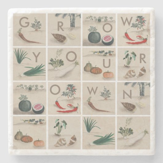 Eigenwachsen Steinuntersetzer (Vorderseite)