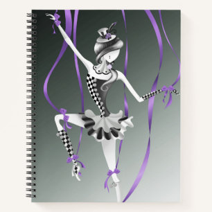 Eigenwillige Ballerina-Marionette Lila Bänder    Notizblock