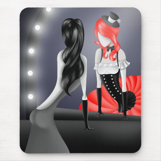 Eigenwillige Ballerina & Tänzerin Reflexion Mousepad (Vorne)