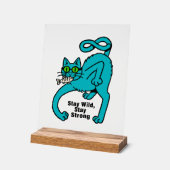 Eigenwillige Expressive Katze Acrylschild (Winkel)