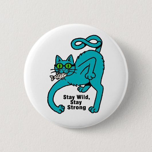 Eigenwillige Expressive Katze Button (Vorderseite)