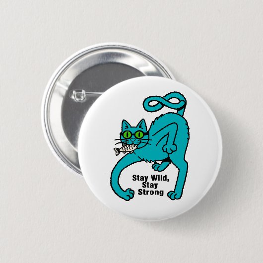 Eigenwillige Expressive Katze Button (Vorne & Hinten)