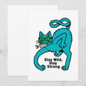 Eigenwillige Expressive Katze Einladung (Vorne/Hinten)