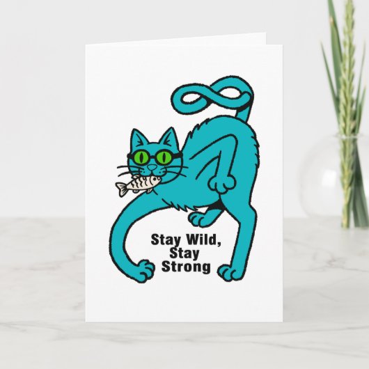 Eigenwillige Expressive Katze Karte (Vorderseite)