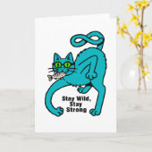 Eigenwillige Expressive Katze Karte (Gelbe Blume)