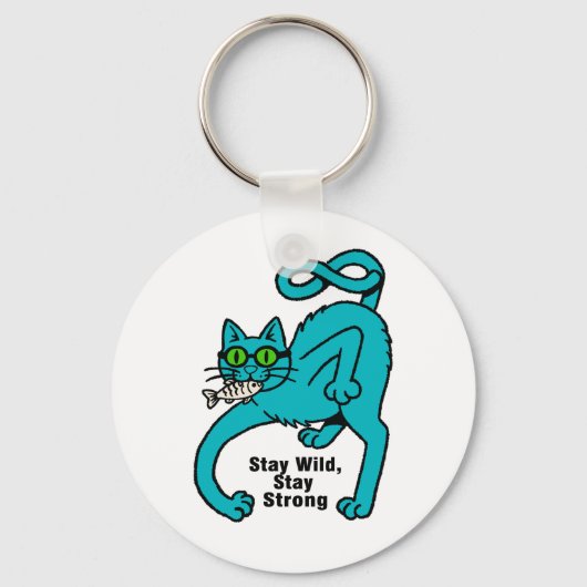 Eigenwillige Expressive Katze Schlüsselanhänger (Vorderseite)