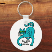 Eigenwillige Expressive Katze Schlüsselanhänger (Vorderseite)