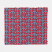 Eigenwillige rote und blaue Bobbelmützen-Muster Fleecedecke (Vorderseite (Horizontal))