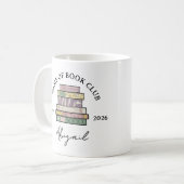 Eigenwilliger handgezeichneter Bücherstapel Buchcl Kaffeetasse (Vorderseite Links)