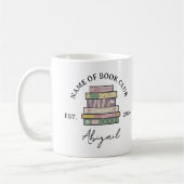Eigenwilliger handgezeichneter Bücherstapel Buchcl Kaffeetasse (Links)