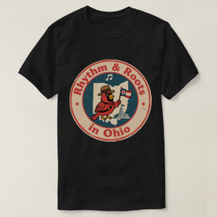 Eigenwilliger Midwest-Stolz Kardinal mit der Flagg T-Shirt