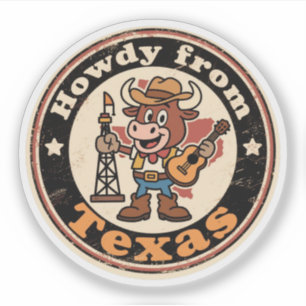 Eigenwilliger Western-Charme_Texas Cowboy Longhorn Aufkleber
