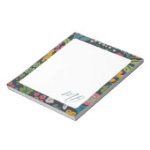 Eigenwilliges abstraktes Blumenmuster-Monogramm Notizblock (Rotiert)