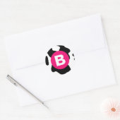 Eigenwilliges Kuhflecken-Muster Rosa Monogramm Runder Aufkleber (Umschlag)