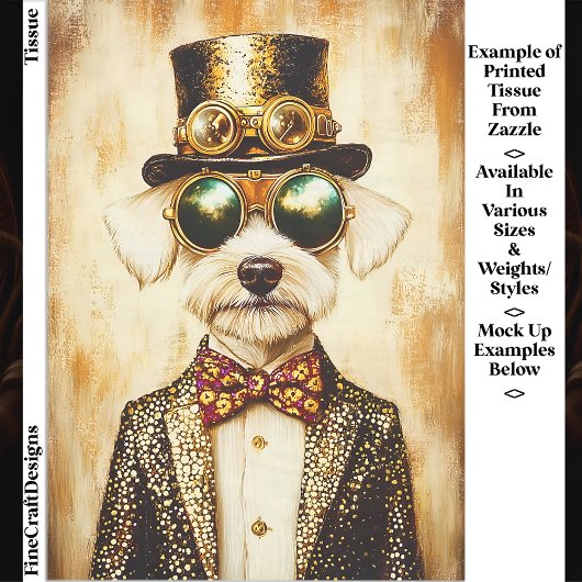 Eigenwilliges regales Steampunk-Hundeporträt EA6 D Seidenpapier