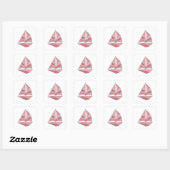 Eigenwilliges Silber PINK SAILBOAT Aufkleber Desig (Blatt)