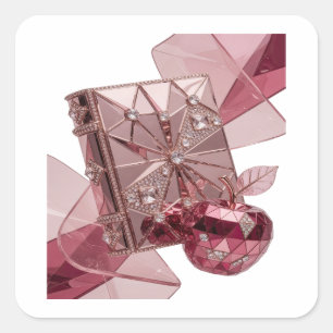 Eigenwilliges Silber-Sticker-Design Quadratischer Aufkleber