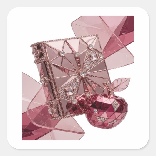 Eigenwilliges Silber-Sticker-Design Quadratischer Aufkleber (Vorderseite)