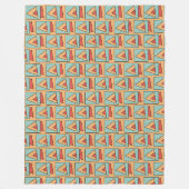 Eigenwilliges Vintage Retro-Muster Fleecedecke (Vorderseite)