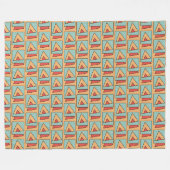 Eigenwilliges Vintage Retro-Muster Fleecedecke (Vorderseite (Horizontal))