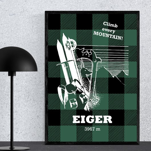 Eiger 3967 m Schweizer Alpen Bergmeisterschaft Poster