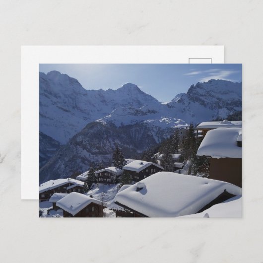 Eiger, Mönch & Jungfrau Trilogie Aussicht von Mürr Postkarte (Vorne/Hinten)
