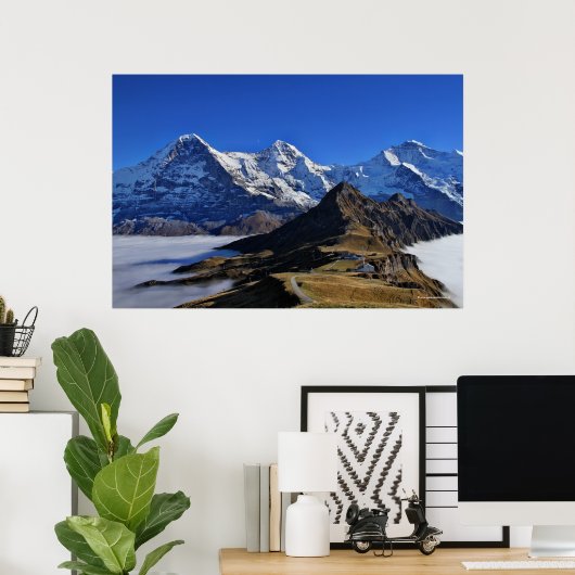 Eiger, Mönch und Jungfrau, Schweiz, Schweiz Poster (Heimbüro)