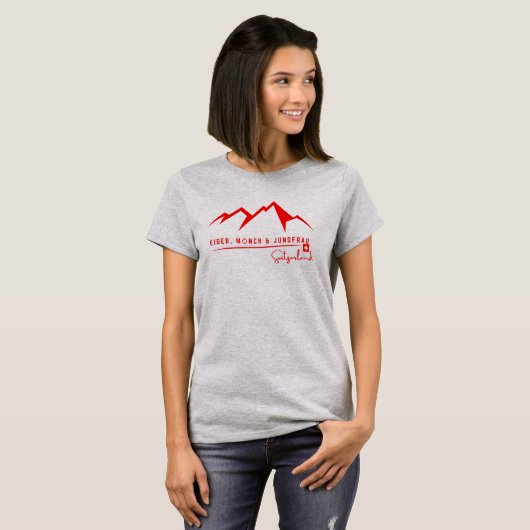Eiger, Mönch und Jungfrau Trilogie. Schweizer Alpe T-Shirt (Vorne ganz)